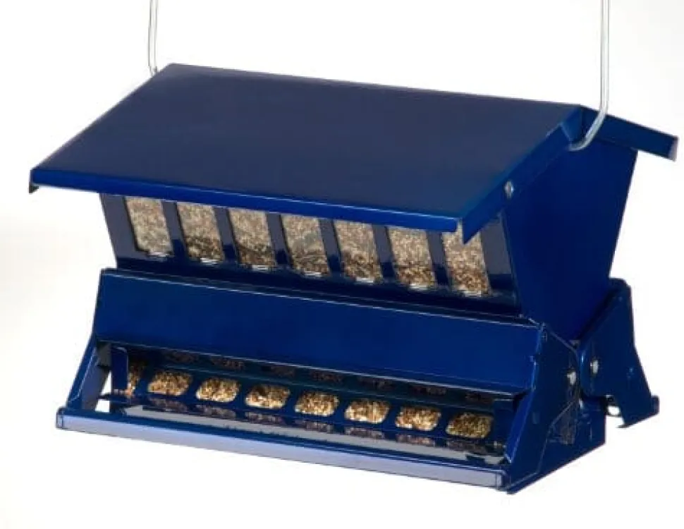 Absolute II Squirrel-Resistant and Metal Wild Bird Feeder - Blue - 12 Lbs Cap