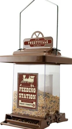 Absolute Rustic Farmhouse Absolute Train Feeding Station Metal and Squirrel-proof Wild Bird Feeder - Brown - 6 Lbs