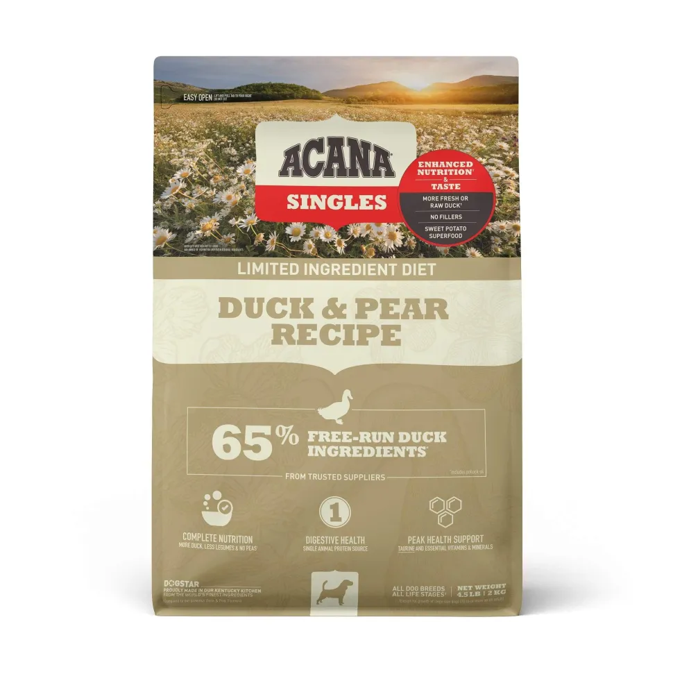 Acana 'Kentucky Dogstar Chicken' Singles Grain-Free Duck & Pear Dry Dog Food - 4.5 lb Bag