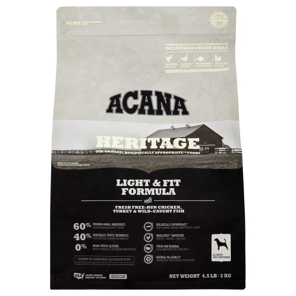 Acana 'Kentucky Dogstar Chicken' Light & Fit Dry Dog Food - 4.5 lb Bag