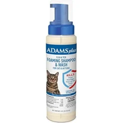 Adams Plus Flea & Tick Foaming Shampoo for Cats - 10 Oz