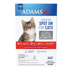 Adams Plus Flea & Tick Spot On for Cats & Kittens - Over 2.5 Lbs But Under 5 lb