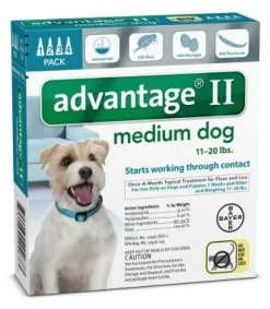 Advantage II Flea and Tick for Dogs - 11 - 20 Lbs - 4 Pack