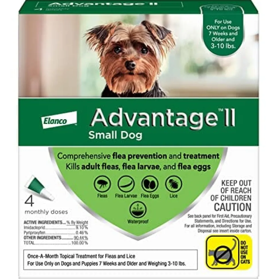 Advantage II Flea and Tick for Dogs - 0 - 10 Lbs - 4 Pack