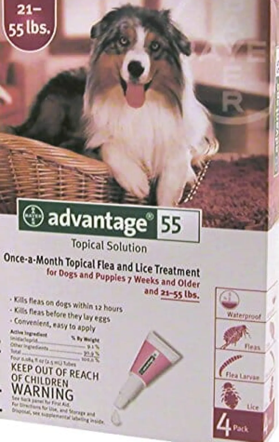 Advantage II Flea and Tick for Dogs - 21 - 55 Lbs - 4 Pack