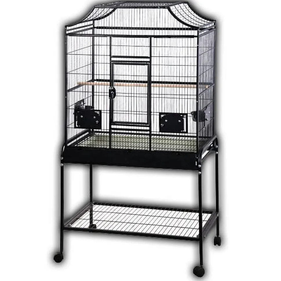 A&E Cage Company Elegant Style Flight Bird Cage with Stand - Black - 32 X 21 X 61 In