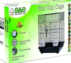 A&E Cage Company Flat Top Bird Cage In Retail Box - Black - 18 X 14 X 22 In