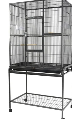 A&E Cage Company Flight Bird Cage with Stand - Black - 31 X 20 In