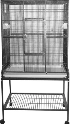 A&E Cage Company Flight Bird Cage with Stand - Black - 32 X 21 X 63 In