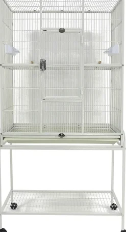 A&E Cage Company Flight Bird Cage with Stand - White - 31 X 20 In