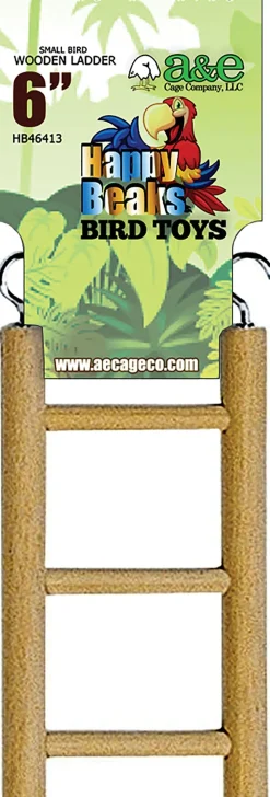 A&E Cage Company Happy Beaks Small Bird Ladder - 6 In