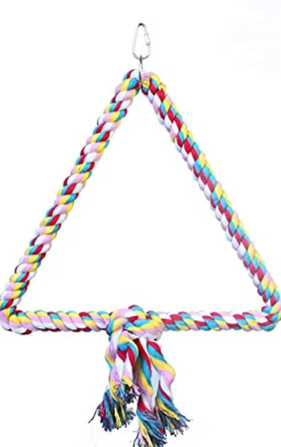 A&E Cage Company Happy Beaks Triangle Cotton Bird Swing - 15.75 X 12.6 X 12.6