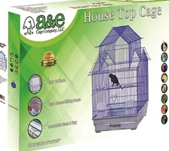 A&E Cage Company House Top Bird Cage In Retail Box - Blue - 18 X 18 X 27 In