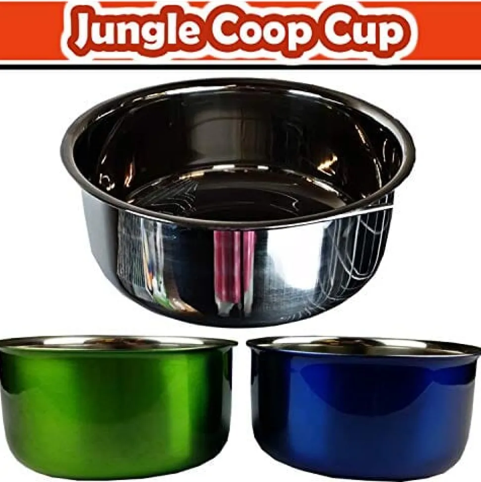 A&E Cage Company Stainless Steel Coop Cup With Ring & Bolt Bird Dish - 30 Oz