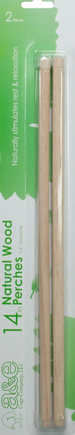 A&E Cage Company Wooden Replacement Bird Perch - 14 X .4 In