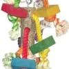 A&E Cage Happy Beaks Real Wood With Hanging Blocks On Rope Bird Toy - Large