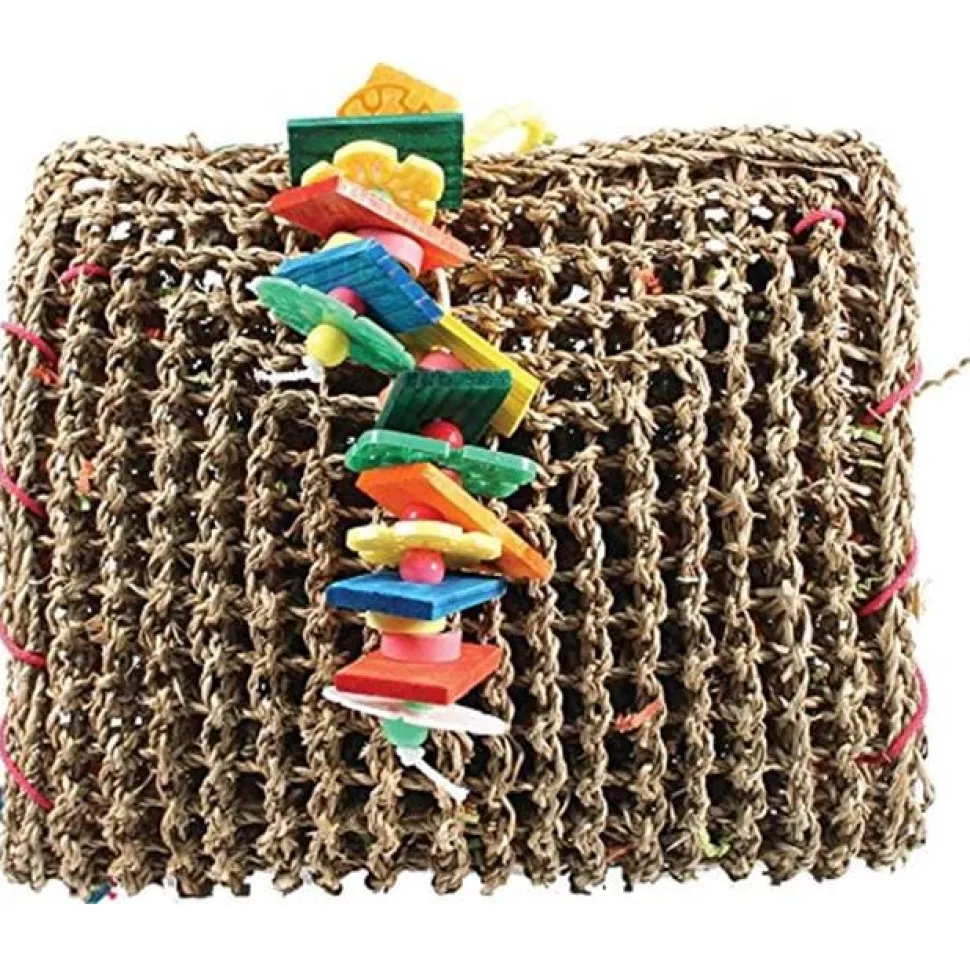 A&E Cage Happy Beaks Vine Mat Forage Pouch Bird Toy - 14 X 12 X 3 In