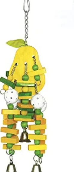 A&E Cage Happy Beaks Wooden Pear Wood Bird Toy - 20 X 6 X 6 In