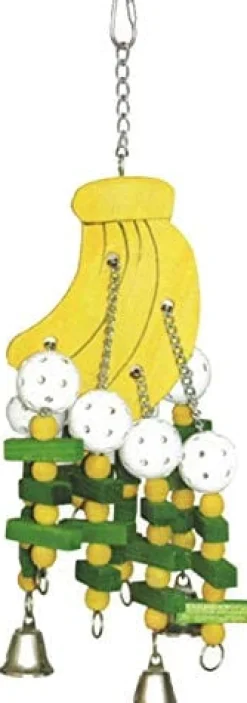 A&E Cage Happy Beaks Wooden Bananas Wood Bird Toy - 20 X 6.6 X 6.6 In