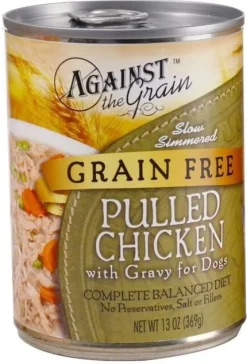 Against the Grain Pulled Chicken in Gravy Canned Dog Food