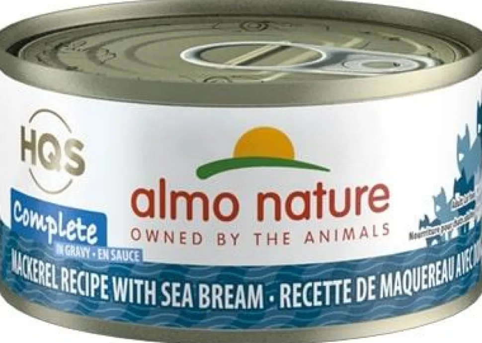 Almo Nature HQS Complete Mackerel with Sea Bream in Gravy Canned Cat Food - 2.47 oz Cans - Case of 24