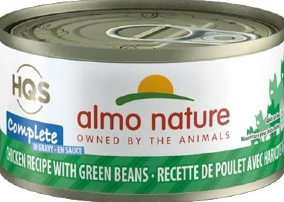 Almo Nature HQS Complete Chicken with Green Bean in Gravy Canned Cat Food - 2.47 oz Cans - Case of 24