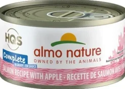Almo Nature HQS Complete Salmon with Apple in Gravy Canned Cat Food - 2.47 oz Cans - Case of 24
