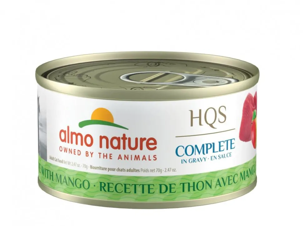 Almo Nature HQS Complete Tuna Recipe with Mango in Gravy Canned Cat Food - 2.47 oz Cans - Case of 24