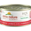 Almo Nature Made in Italy HQS Natural Ham with Parmesan in Broth Canned Cat Food - 2.47 oz Cans - Case of 24