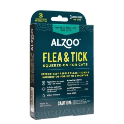 Alzoo Natural Flea and Tick Squeeze On for Cats - 3/1ML