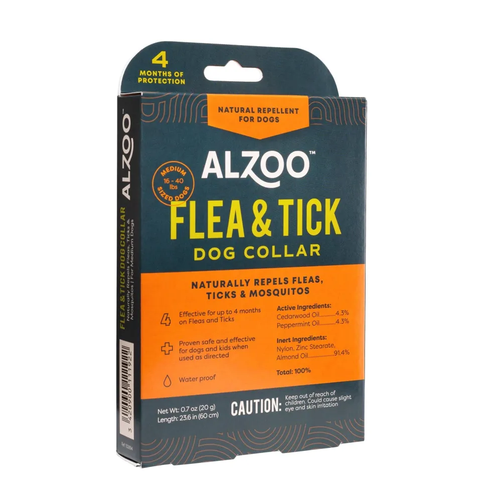 Alzoo Natural Flea and Tick Dog Collar - Medium