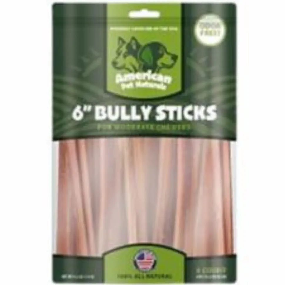American Pet Naturals Grain-Free Dog Bully Sticks - 6 Inch - 6 Pack
