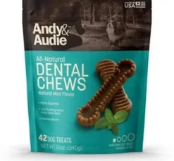 Andy & Audie All-Natural Dental Chews Natural Mint Flavor X-Small Treats - 42 Count, 12 oz