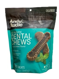 Andy & Audie All-Natural Dental Chews Natural Mint Flavor Medium Treats - 14 Count, 12 oz
