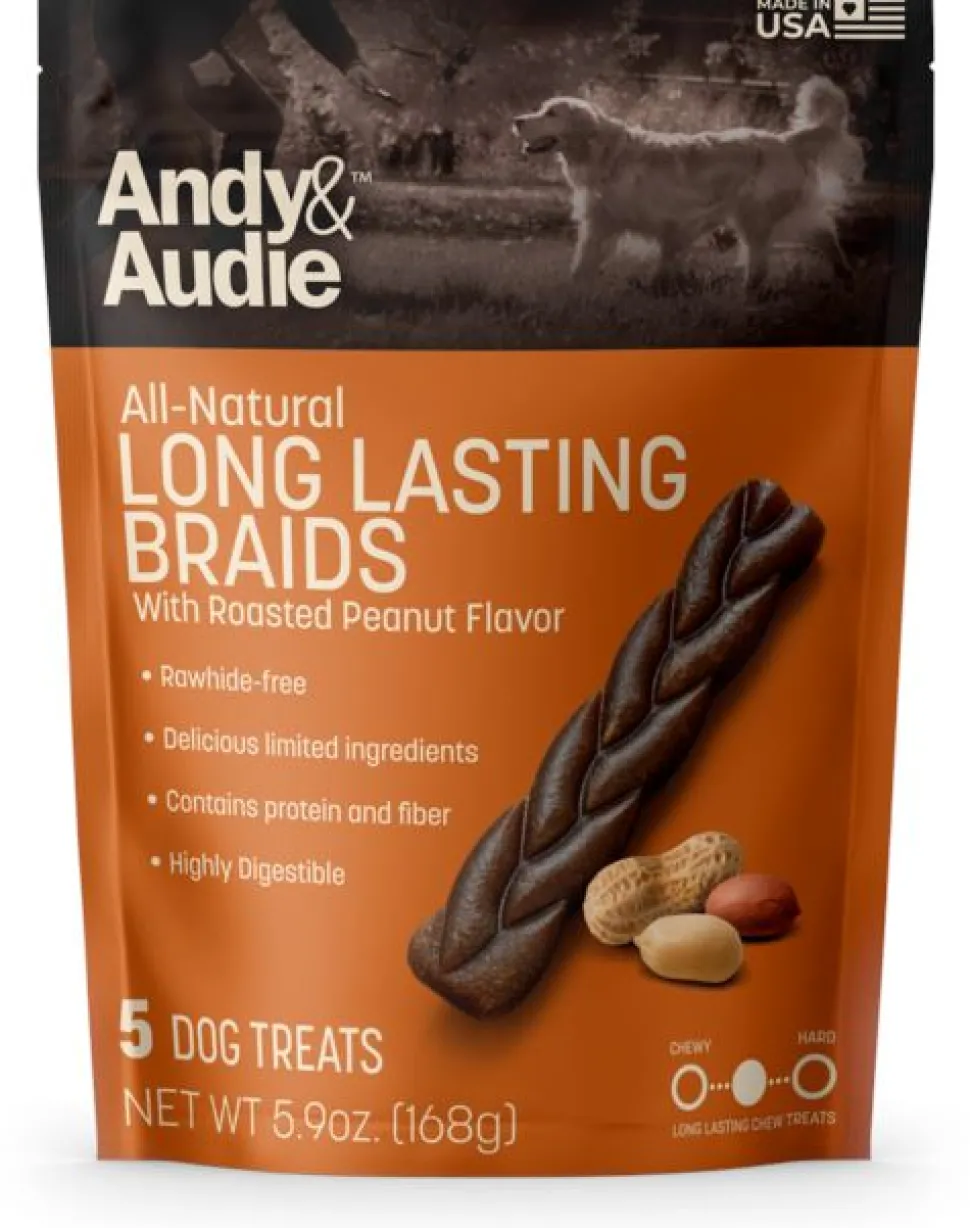 Andy & Audie All-Natural Long Lasting Braids With Chicken Treats - 5 Count 5.9 oz