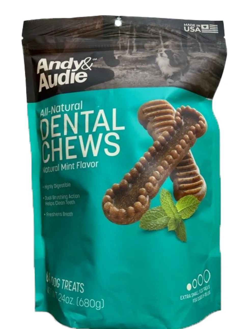 Andy & Audie Small Dental Chews Dental Dog Chews - 24 Oz