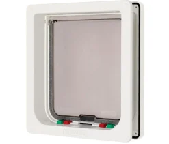 Ani Mate Dog Mate 4 Way Locking Door for Small Dog or Large Cat - White/Clear