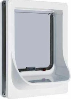 Ani Mate Electromagnetic Door for Small Dog or Large Cat - White andClear