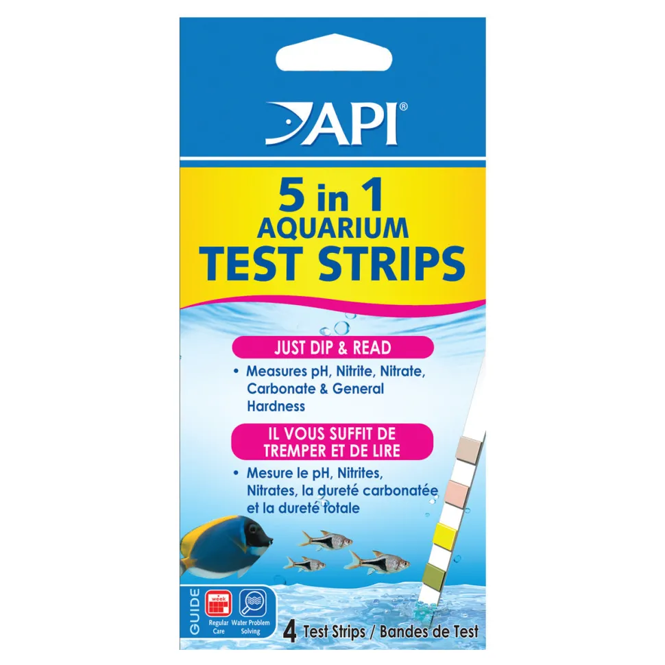 API 5 in 1 Aquarium Test Strips - 4 pk