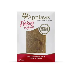 Applaws Chicken Flakes and Duck in Gravy Wet Cat Food Pouch - 2.47 Oz - Case of 12