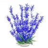 Aquatop Bacopa-Like Weighted Plastic Aquarium Plant - Blue/White - 20 In
