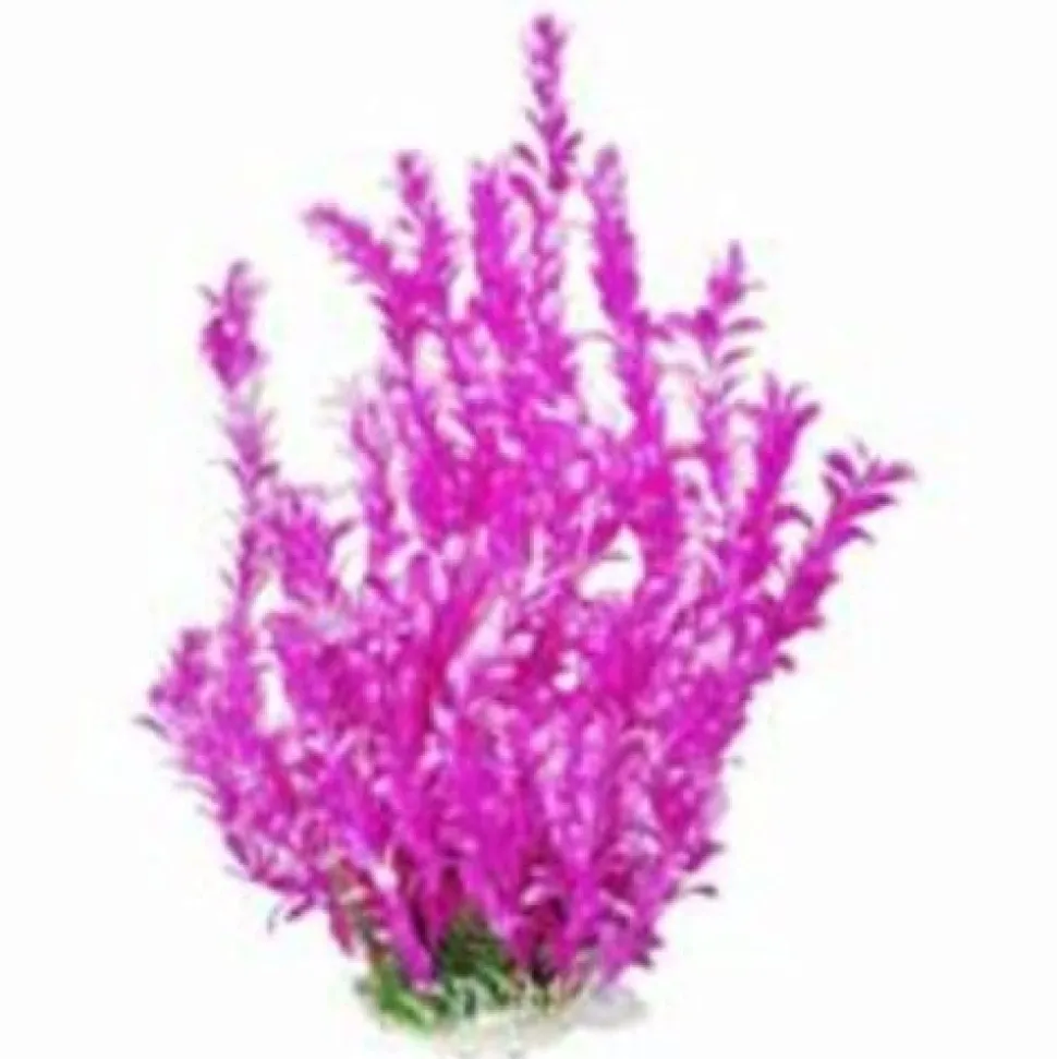 Aquatop Bacopa-Like Weighted Plastic Aquarium Plant - Pink/White - 20 In