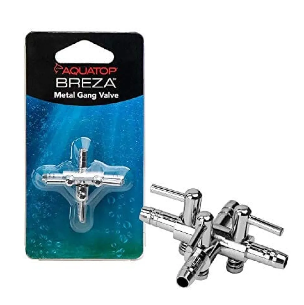 Aquatop Breza 3-Way Metal Gang Valve Aquatics Air Control - Gray