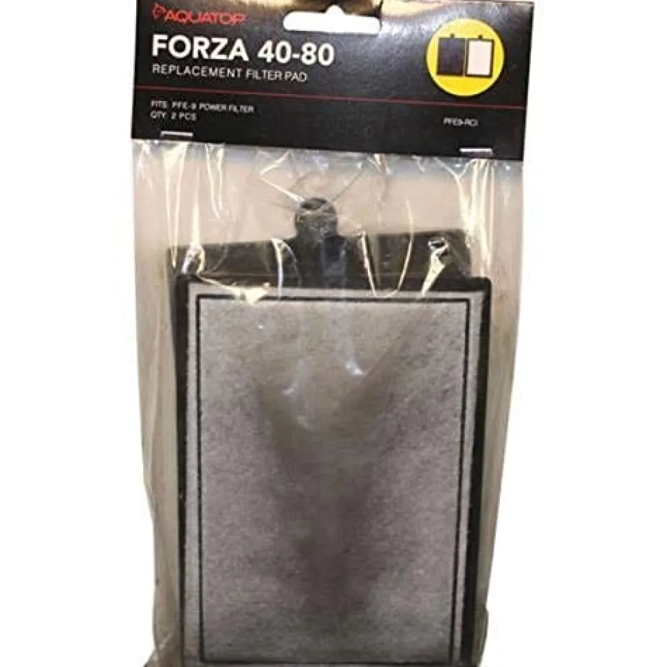 Aquatop Forza Filter Pad with Activated Carbon Aquarium Filter Insert - Black - 40 - 80 Gal - 2 Pack