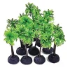 Aquatop Palm Tree Weighted Pack Plastic Aquarium Plant - Green - 4 In - 10 Pack