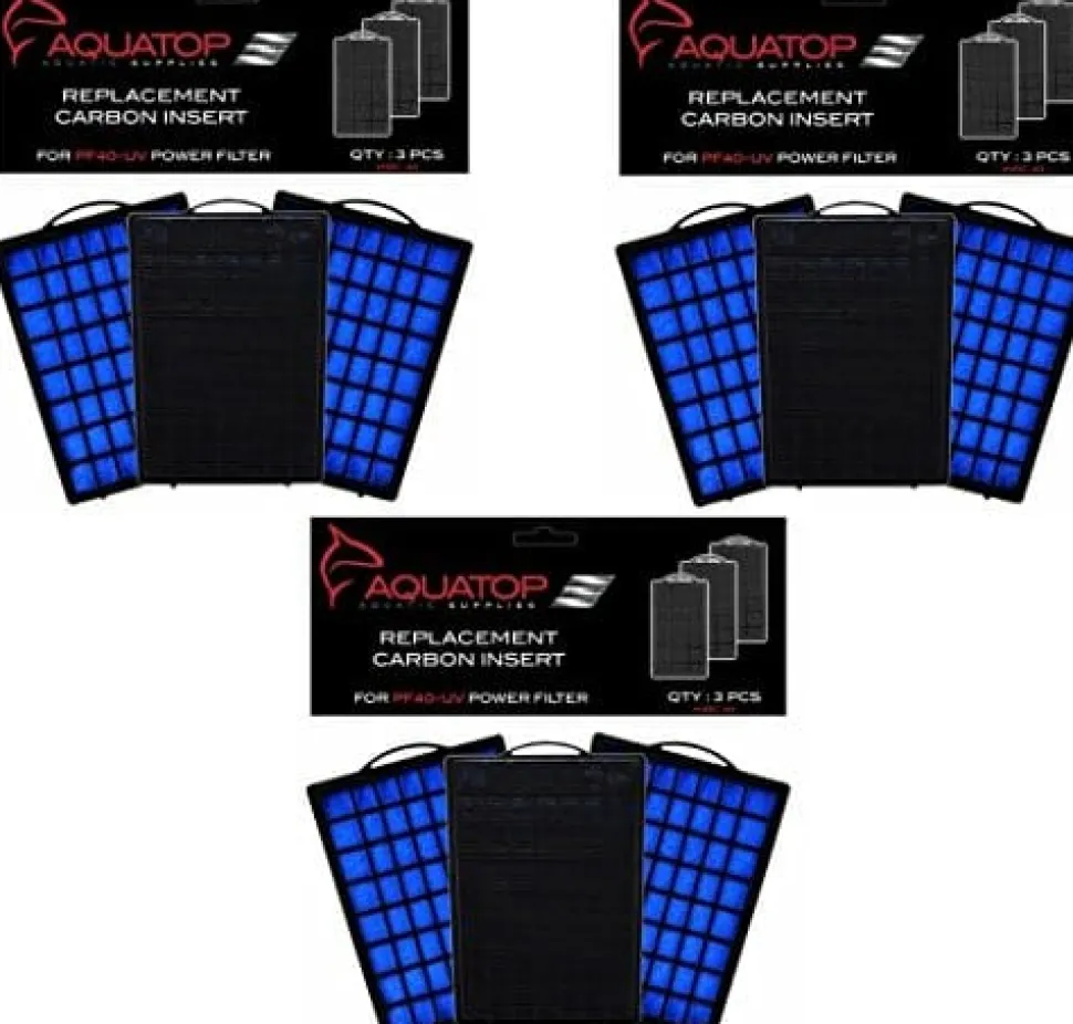 Aquatop Replacement Carbon Insert Aquarium Filter Insert - 3 Pack