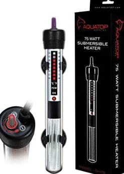 Aquatop Submersible Glass Heater Submersible Fish Tank Heater - 75 Watt