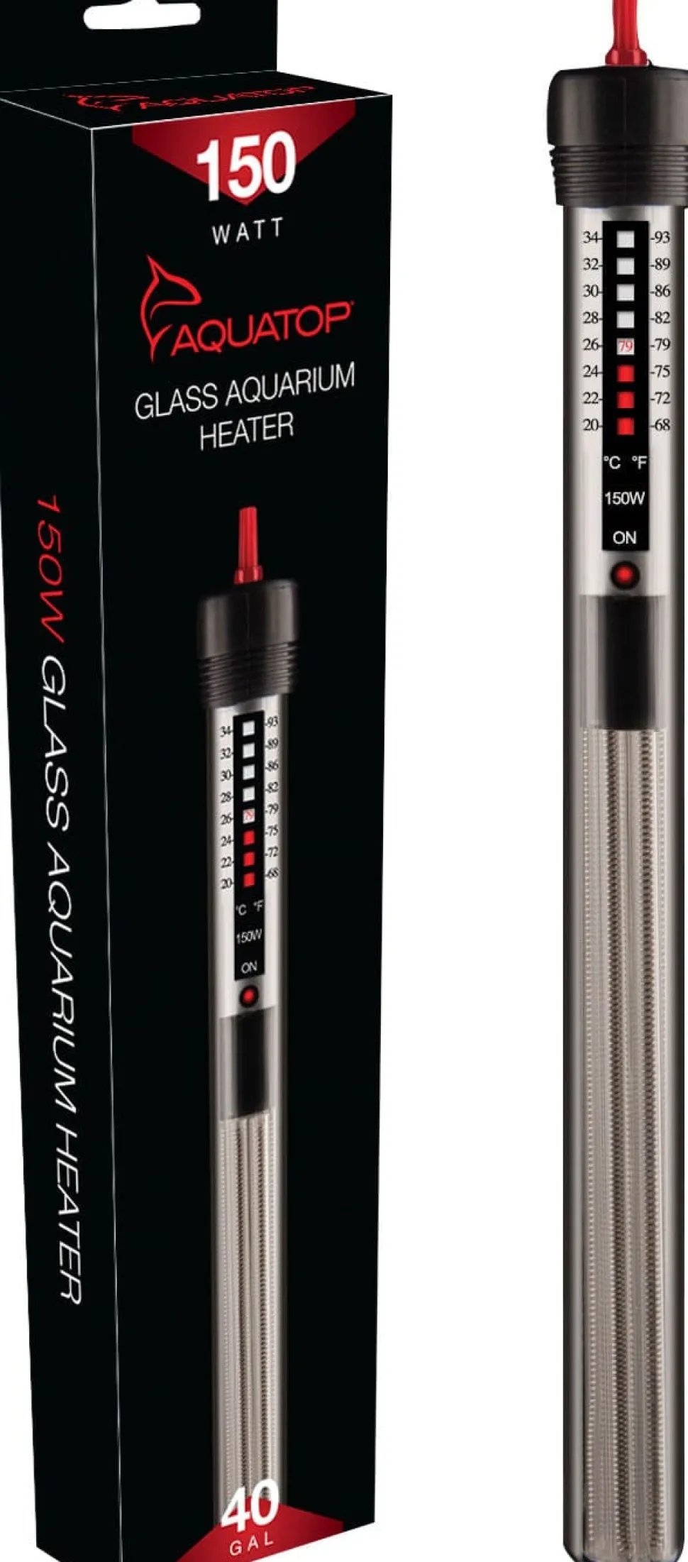 Aquatop Submersible Glass Heater Submersible Fish Tank Heater - 150 Watt