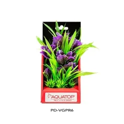 Aquatop Vibrant Garden Plant Boxed Plastic Aquarium Plant - Purple - 6
