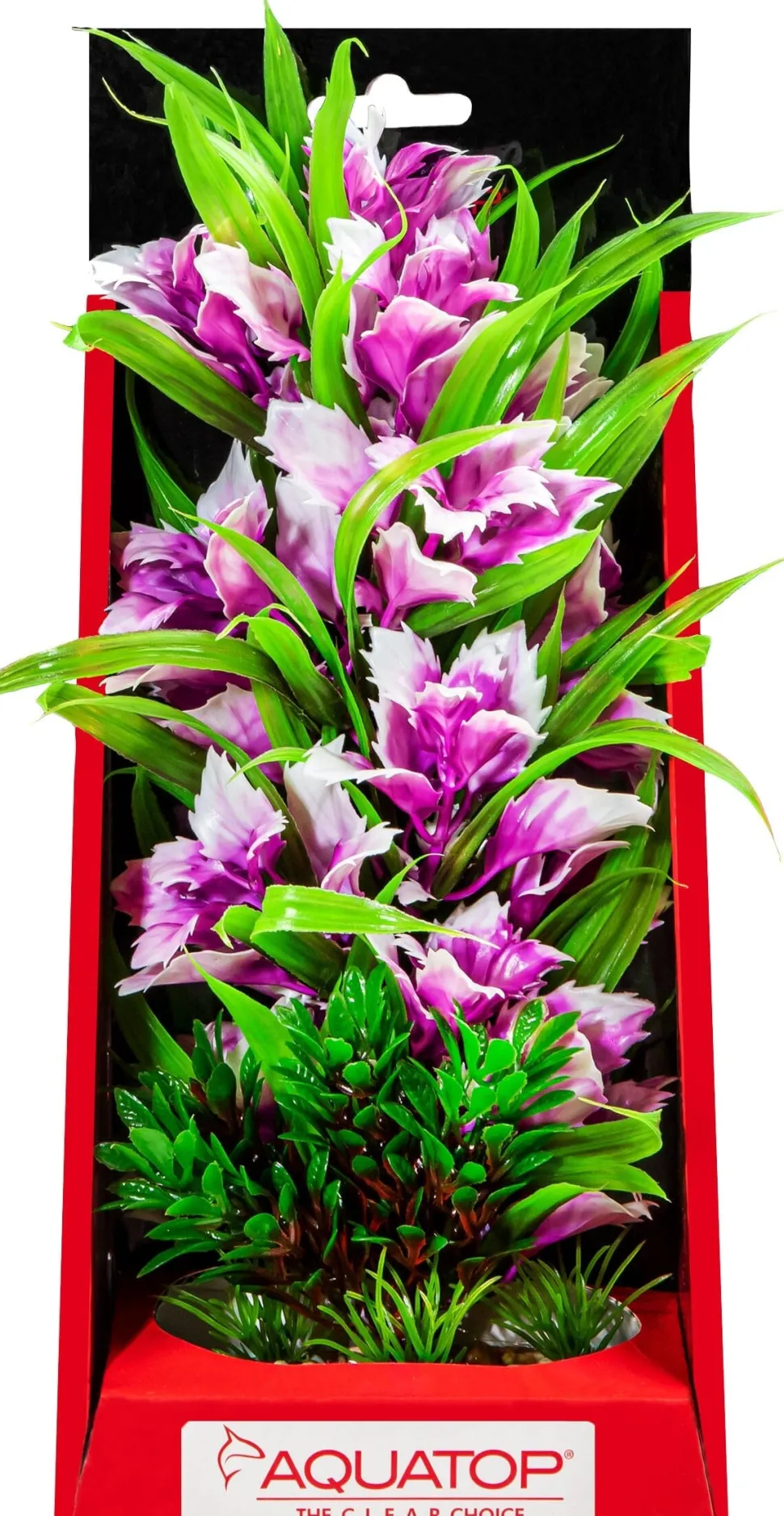 Aquatop Vibrant Garden Plant Boxed Plastic Aquarium Plant Decoration - Violet - 10